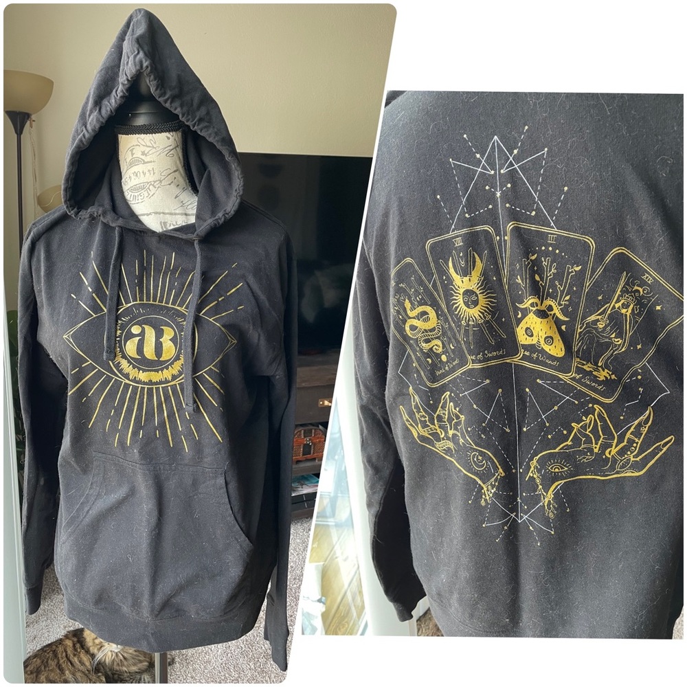 Avalon Black Tarot Card Hoodie